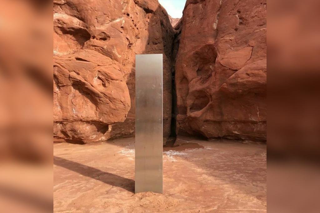 Mystifying monolith found amid Utah rocks