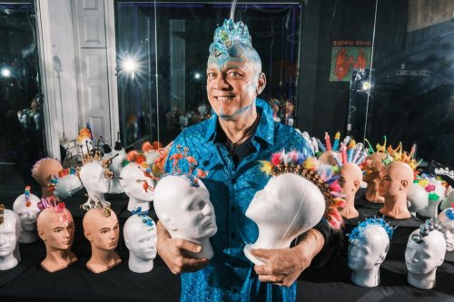 Blue Man Group founder turns his head into wild canvas for wearable art — he’s ‘making baldness cool’