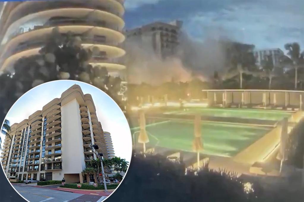 Shocking video shows moment condo near Miami Beach collapses