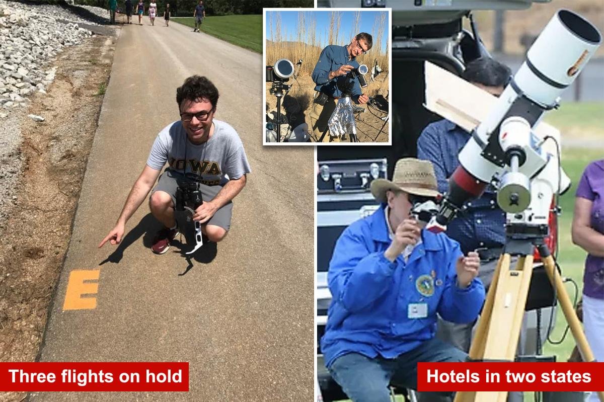 We’re the ultimate eclipse chasers —with flights and hotels on hold across the US for the best view