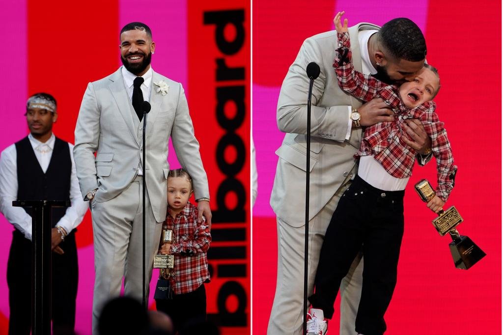 Drake’s crying son Adonis throws a fit, steals Billboard Music Awards