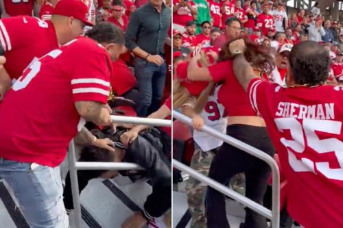 49ers fans get into massive brawl at Levi’s Stadium during Giants matchup