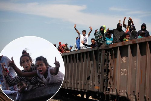 Thousands of Mexican migrants hitch a ride to US border on freight train known as ‘The Beast’