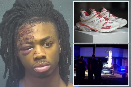 Suspect seen battered in mugshot after botched attempt to steal Balenciaga shoes at gunpoint