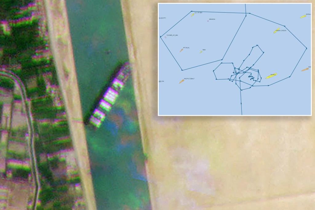 Cargo ship drew a penis and butt before getting stuck in Suez Canal