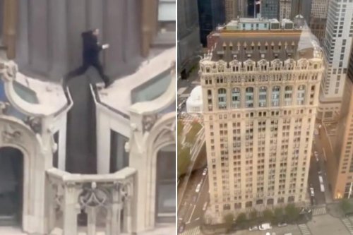 Shocking video shows man casually jumping across rooftop of NYC high-rise