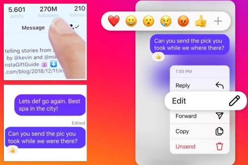 Instagram will now allow editing of DMs for 15 minutes after they are sent