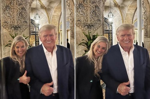 Trump poses with QAnon conspiracy theorist at Mar-a-Lago event