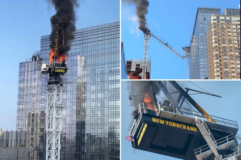 12 injured when NYC crane collapses into building after catching fire - cover