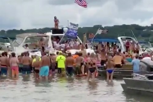 Hundreds gather without masks for annual ‘White Trash Bash’ boat event