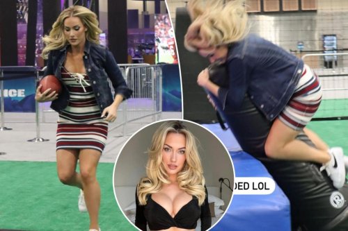 Paige Spiranac hits Super Bowl 2023 with football moves and ‘d–k pic’ jokes