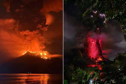 Indonesian volcano erupts several times, officials fear it could collapse into the sea as tsunami warning issued