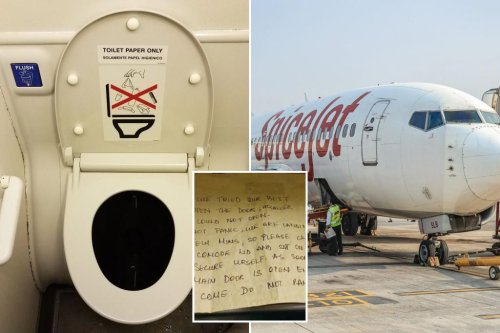 Passenger trapped in airplane bathroom for entire flight gets note from attendant: ‘Sir, we tried our best’