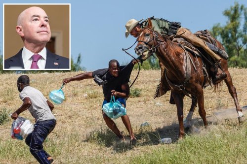 DHS Secretary Alejandro Mayorkas meets with Border Patrol horseback agents falsely accused of whipping migrants