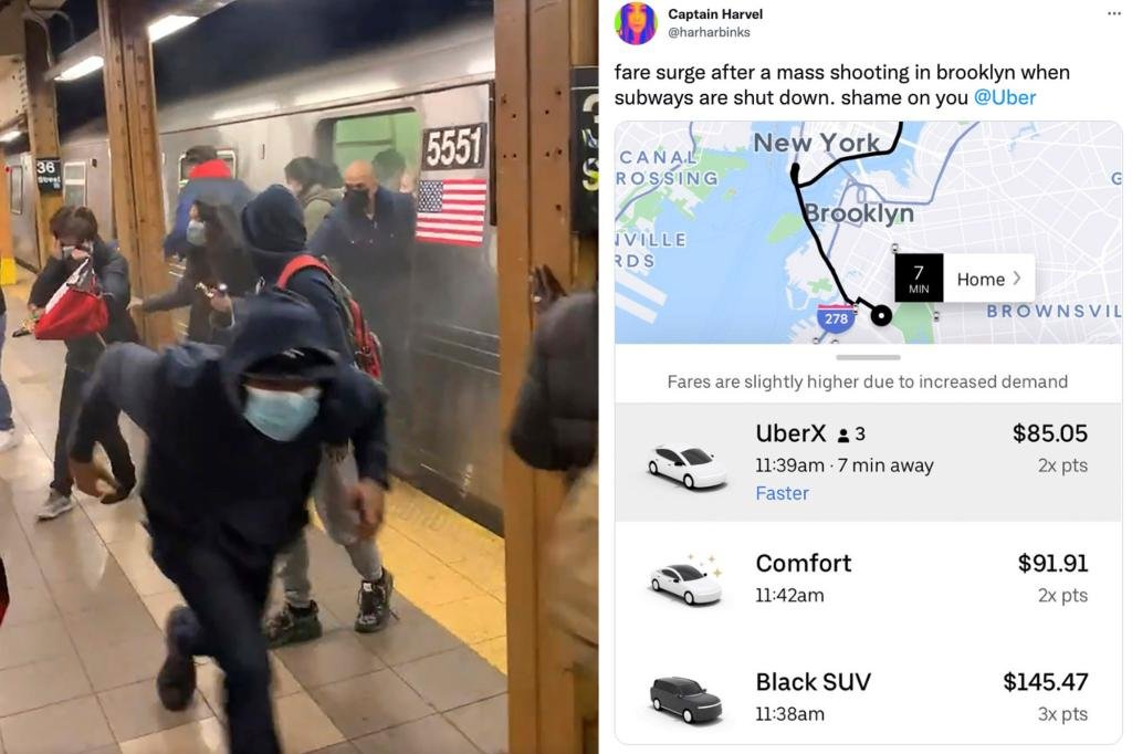 Lyft suspends surge pricing as fearful NYers rage at Uber after Brooklyn subway attack