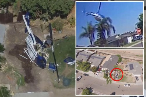 Crazy video shows helicopter crashing into California neighborhood