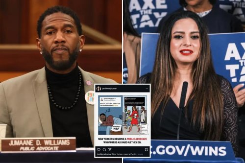 NYC ‘Lady in Red’ Jenifer Rajkumar roasted for ‘racist’ meme that shows opponent as lazy pothead: ‘This feels desperate’