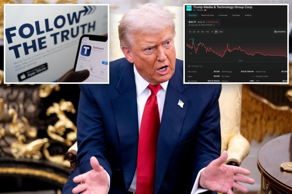 Trump Media stock crashes to all-time lows, wiping out $5B in First Family wealth during crypto slide