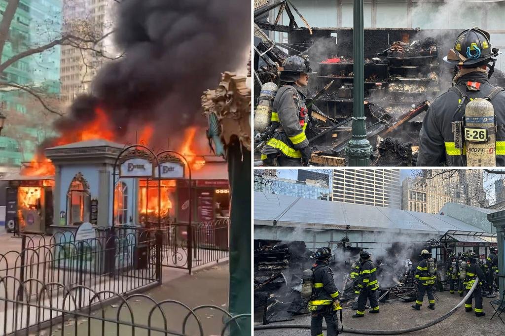 Fire erupts at Bryant Park’s holiday market in NYC Flipboard