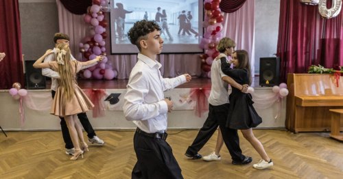 The prom went on in Kyiv, but Masha's date danced alone