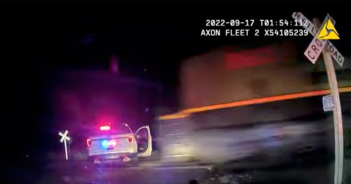Video Shows When Train Hit Patrol Car With Woman Handcuffed Inside