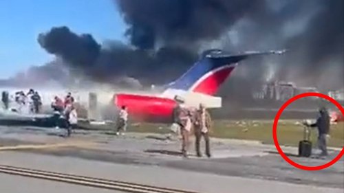 Passengers escaping Miami plane fire blasted for selfish luggage act
