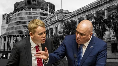 Chris Hipkins, Christopher Luxon clash over policy and climate in Tauranga