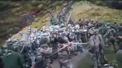 Humiliating video of Chinese troops being beaten with sticks on Himalayan border