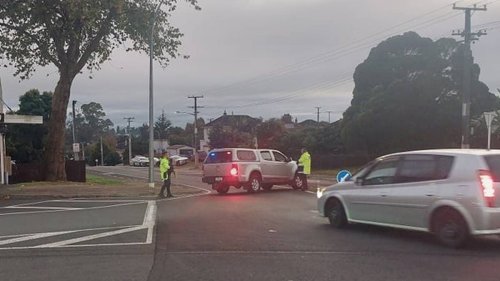 Police roadblocks in Fraser St, Tauranga