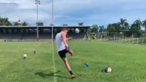 Rugby: All Blacks brothers Beauden and Jordie Barrett show off kicking skills in Fiji