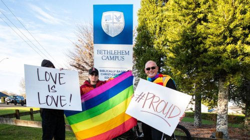 Pride protest at Bethlehem College over its gender and marriage stance