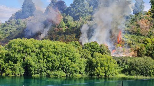 Hillside blaze near Taupō near wastewater treatment plant prompts precautionary evacuations