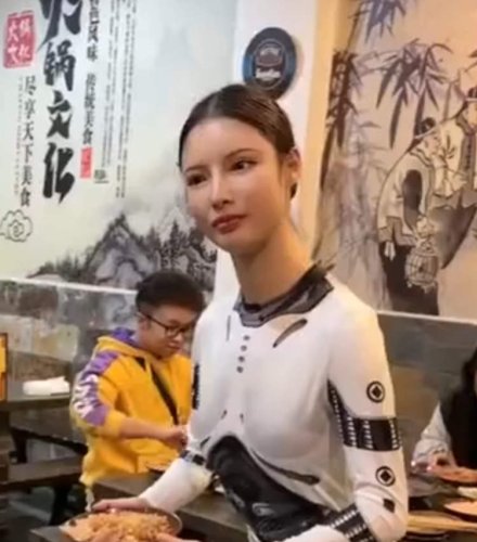 Android Waitress in Chinese Restaurant Goes Viral, Is More Lifelike Than Meets the Eye
