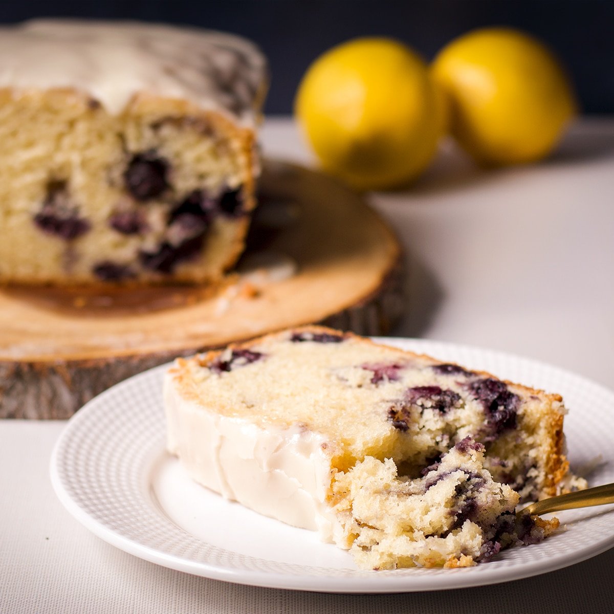Blueberry Loaf Cake with Lemon or Vanilla Icing