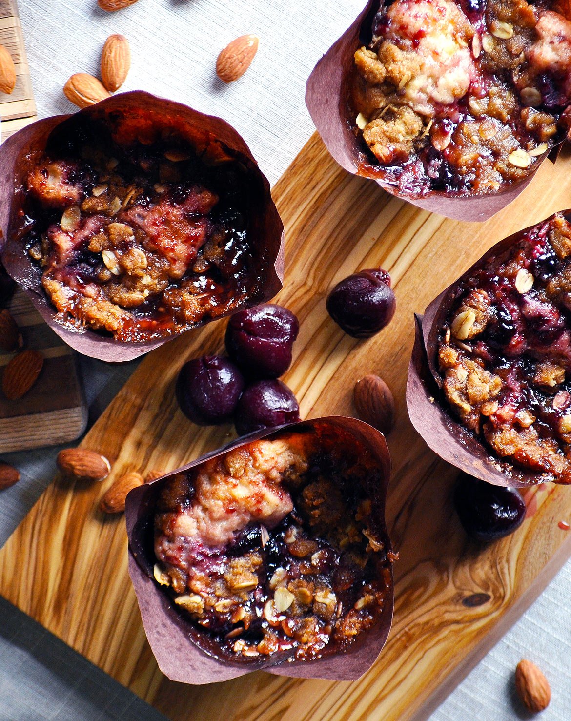 Cherry Almond Muffins with Streusel
