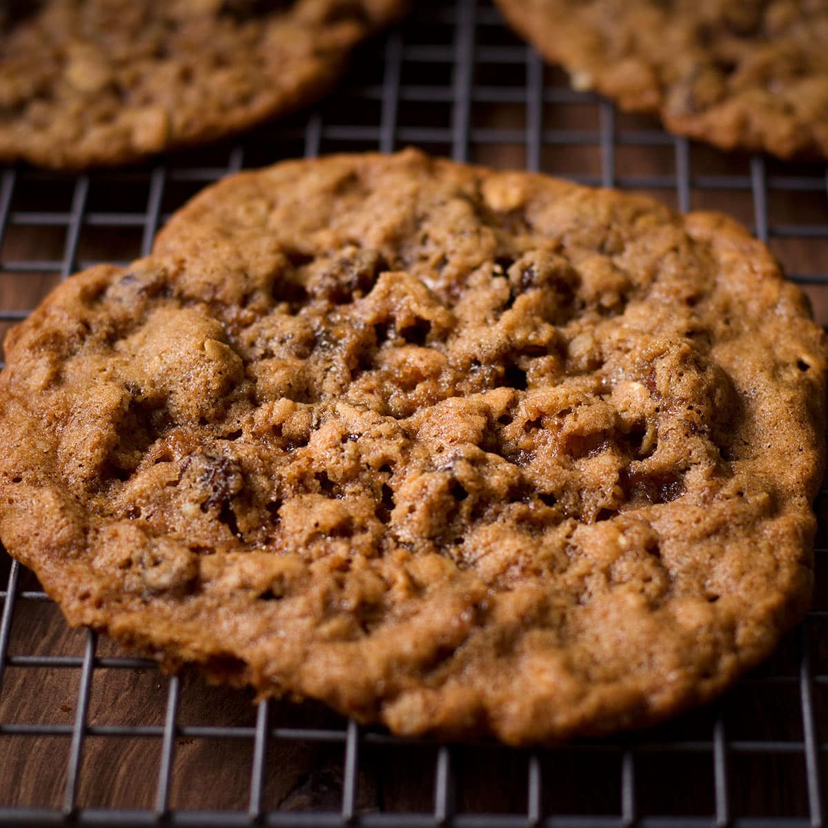 Oatmeal Raisin Cookies ~ Thin, Soft and Chewy