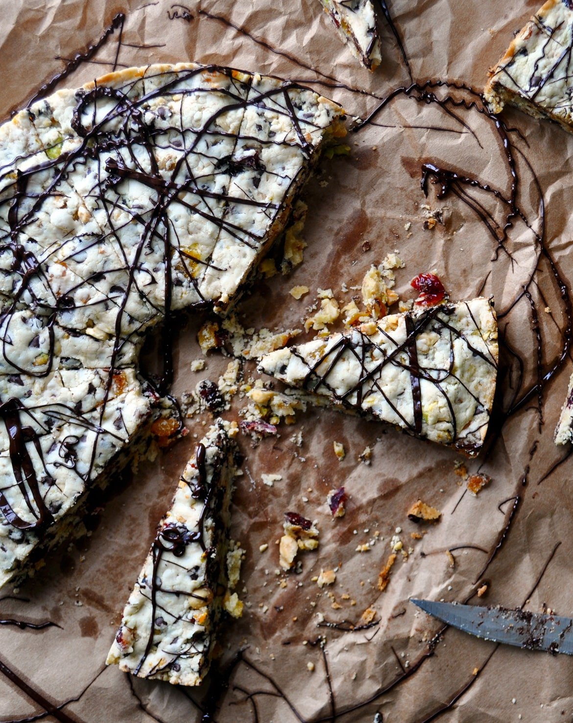 Chocolate, Fruit and Nut Shortbread Cookies