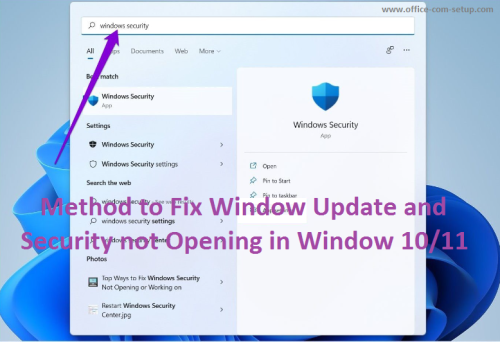 Easy Way To Fix Window Update and Security not Opening in Window 10/11 - WWW.OFFICE.COM/SETUP