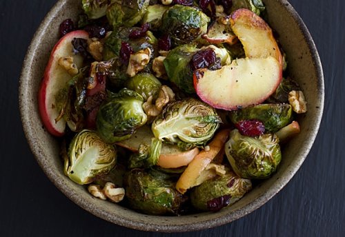 Vegan and Vegetarian Roasted Brussels Sprouts and Apples Recipe