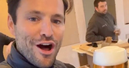 Inside Mark Wright's huge home bar as he pours his first pint on his birthday