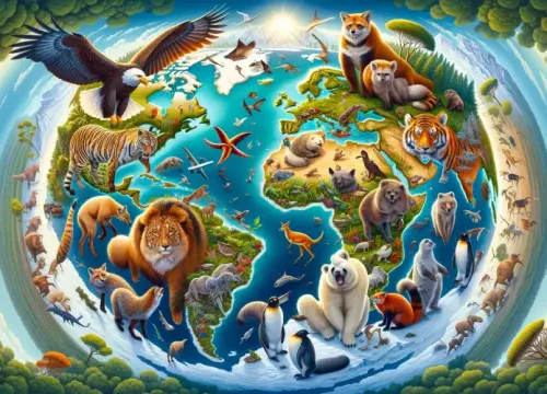 Por que alguns animais só existem em certas partes do mundo?