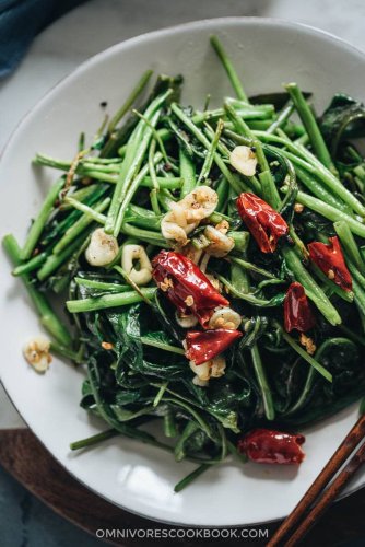 Stir Fried Water Spinach – Two Ways