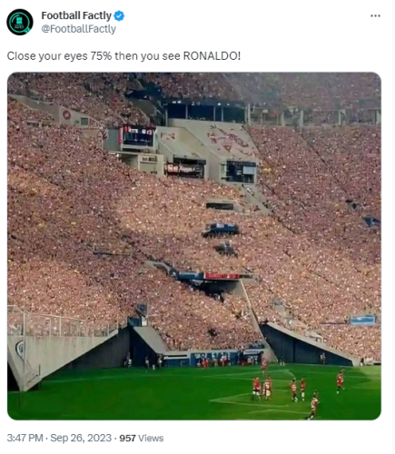 📸 Holy Shit! Stadion und Fans formen riesigen Cristiano Ronaldo