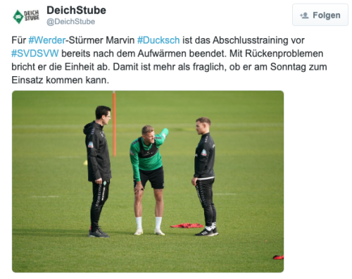 Nächster Schock für Werder! Stürmer muss Training abbrechen
