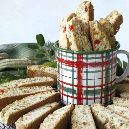 Biscotti with candied fruit and nuts