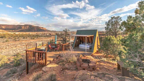 Go Off-Grid In The Utah Wilderness When You Stay At This A-Frame Cabin With Mountain Views