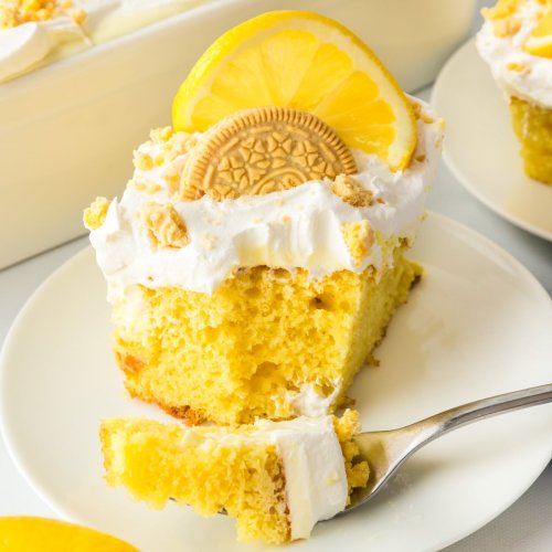 Lemon Pudding Poke Cake