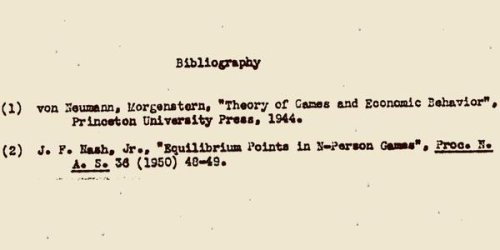 John Nash’s Super Short PhD Thesis: 26 Pages & Two Citations