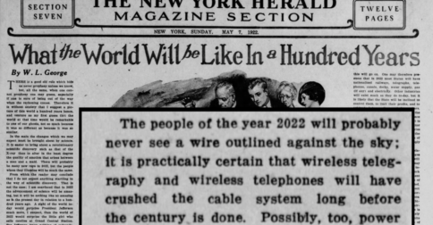 In 1922, a Novelist Predicts What the World Will Look Like in 2022: Wireless Telephones, 8-Hour Flights to Europe & More