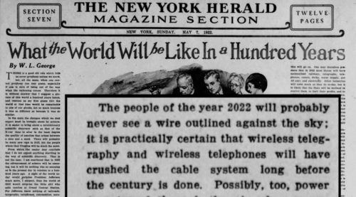 In 1922, a Novelist Predicts What the World Will Look Like in 2022: Wireless Telephones, 8-Hour Flights to Europe & More